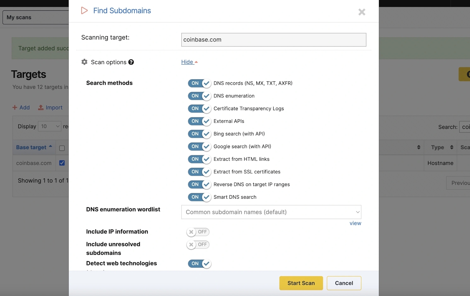 Customize the output of the Subdomain Finder