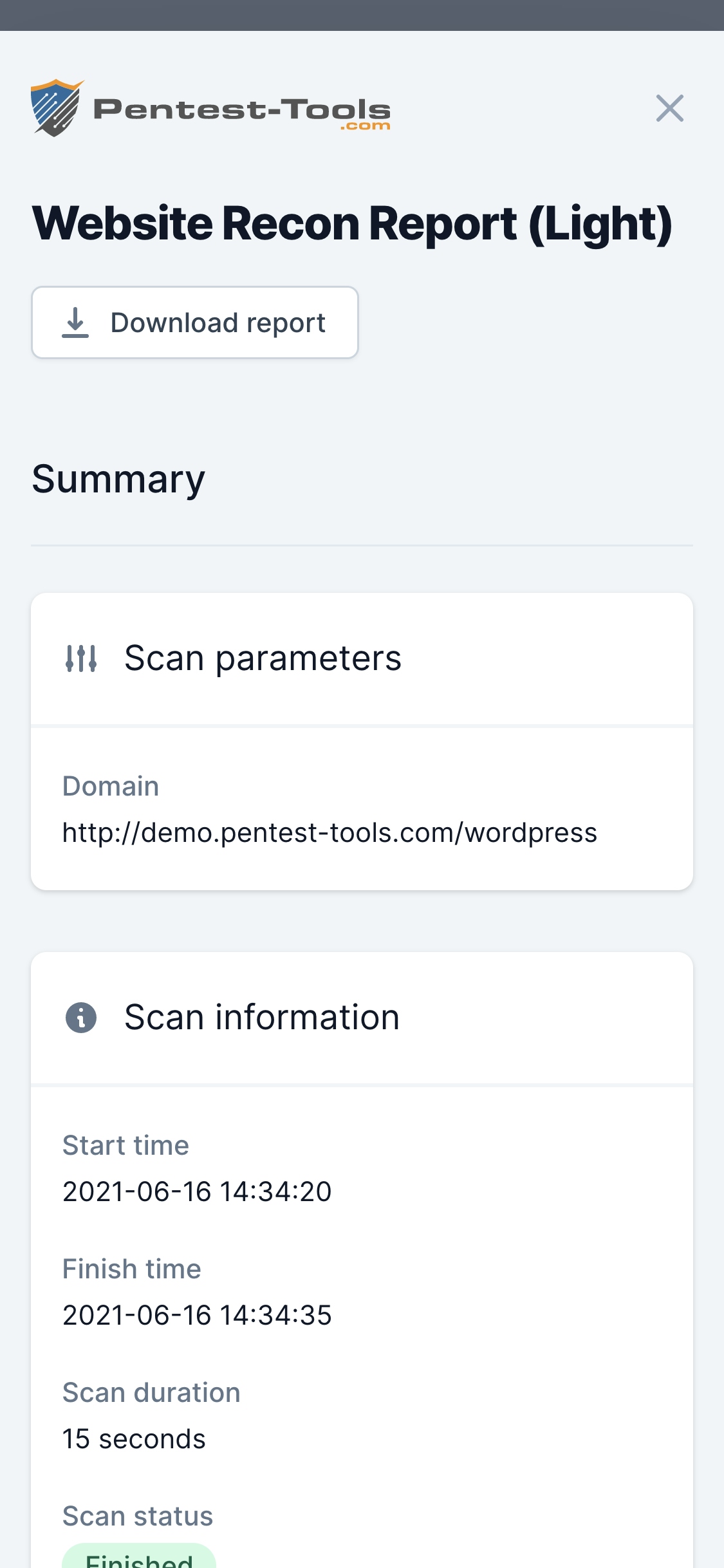 Pentest-Tools.com Website Recon Sample Report